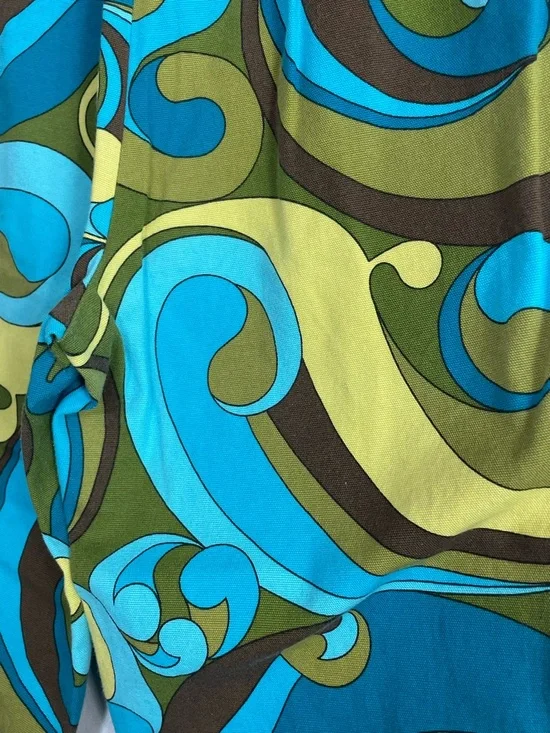 Talbots Turquoise & Lime Crop Pants 8 Psychedelic Bold Swirl Stretch Paisley - Picture 8 of 16